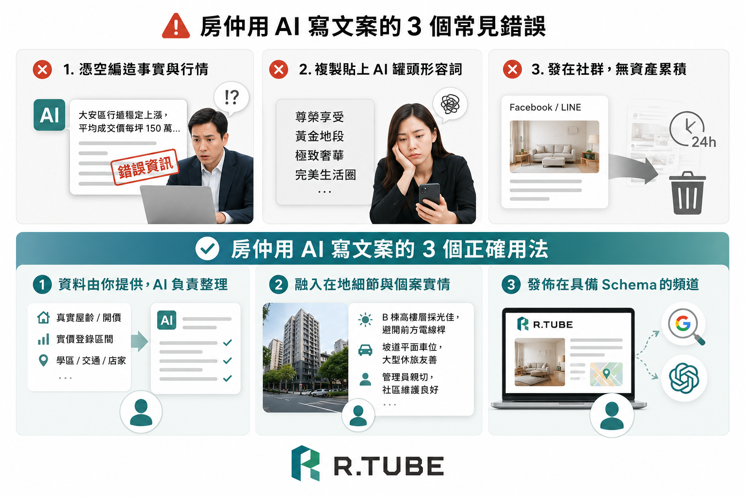 房仲用AI寫文案安全嗎?3個常見錯誤與正確用法