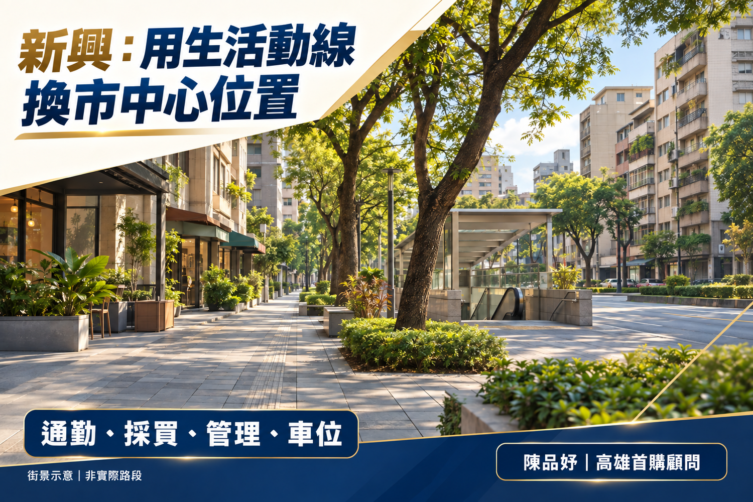 新興生活動線示意（高雄房仲首購顧問陳品妤）