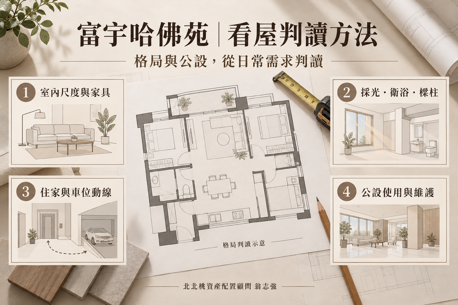 富宇哈佛苑格局與公設判讀（翁志強房仲｜A7重劃區×北北桃資產配置）