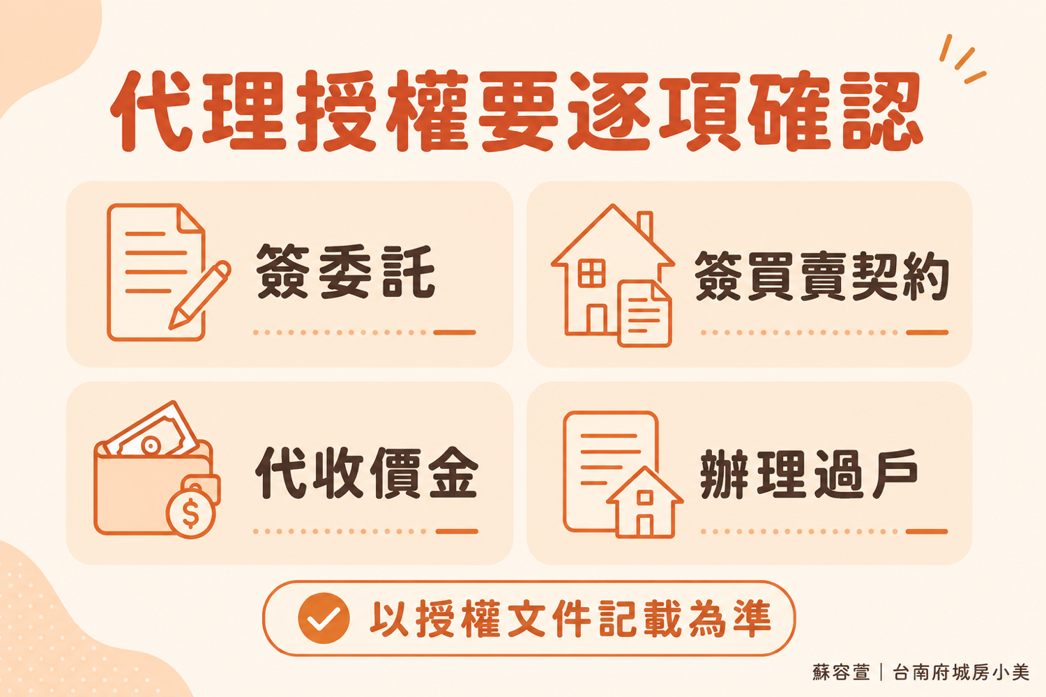 代理人賣房,要具備什麼文件?(台南府城房小美)
