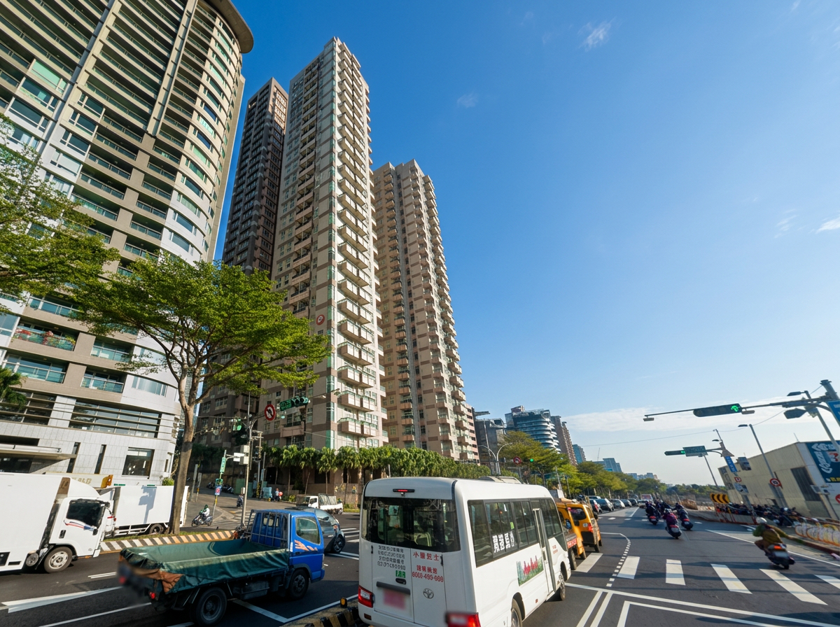 紅樹林捷運站出口中正東路二段街景