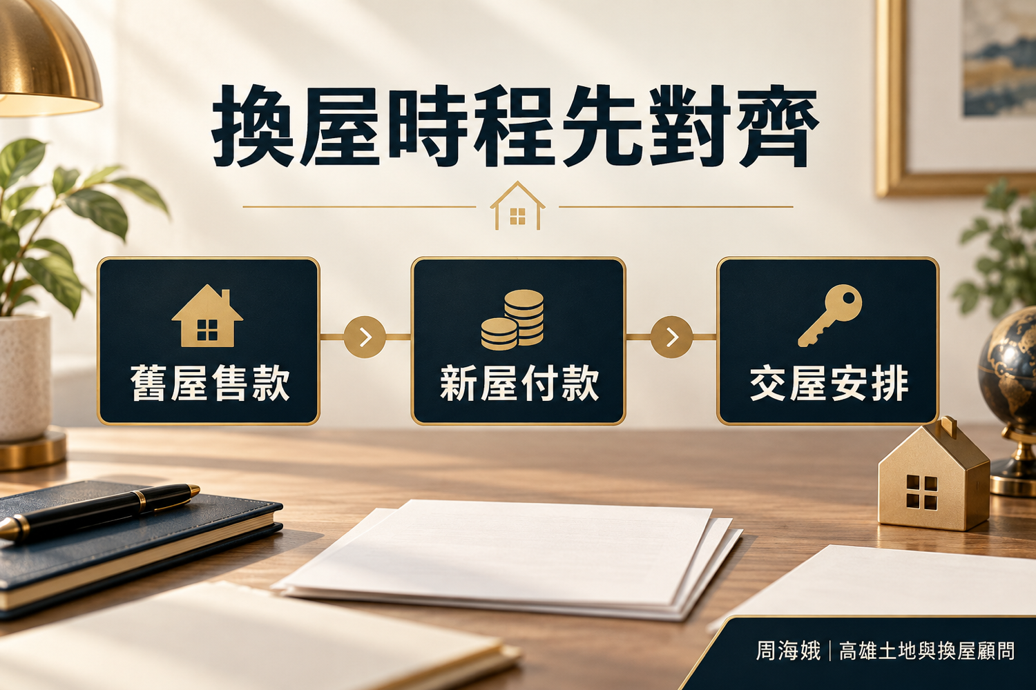 高雄換屋付款交屋時程（大高雄房產顧問周海娥店長｜豪宅建地專家）