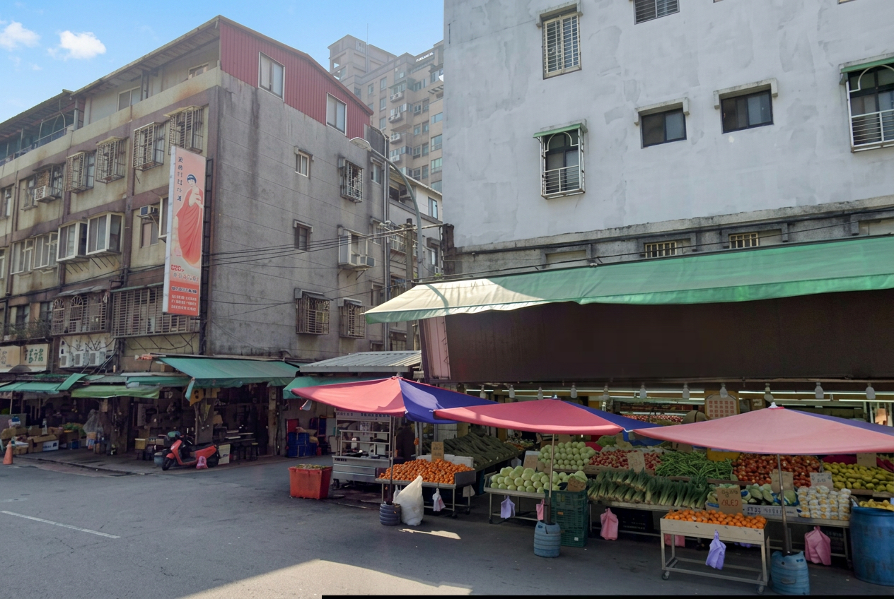 七張建國市場早市，呈現充滿活力的在地人情味