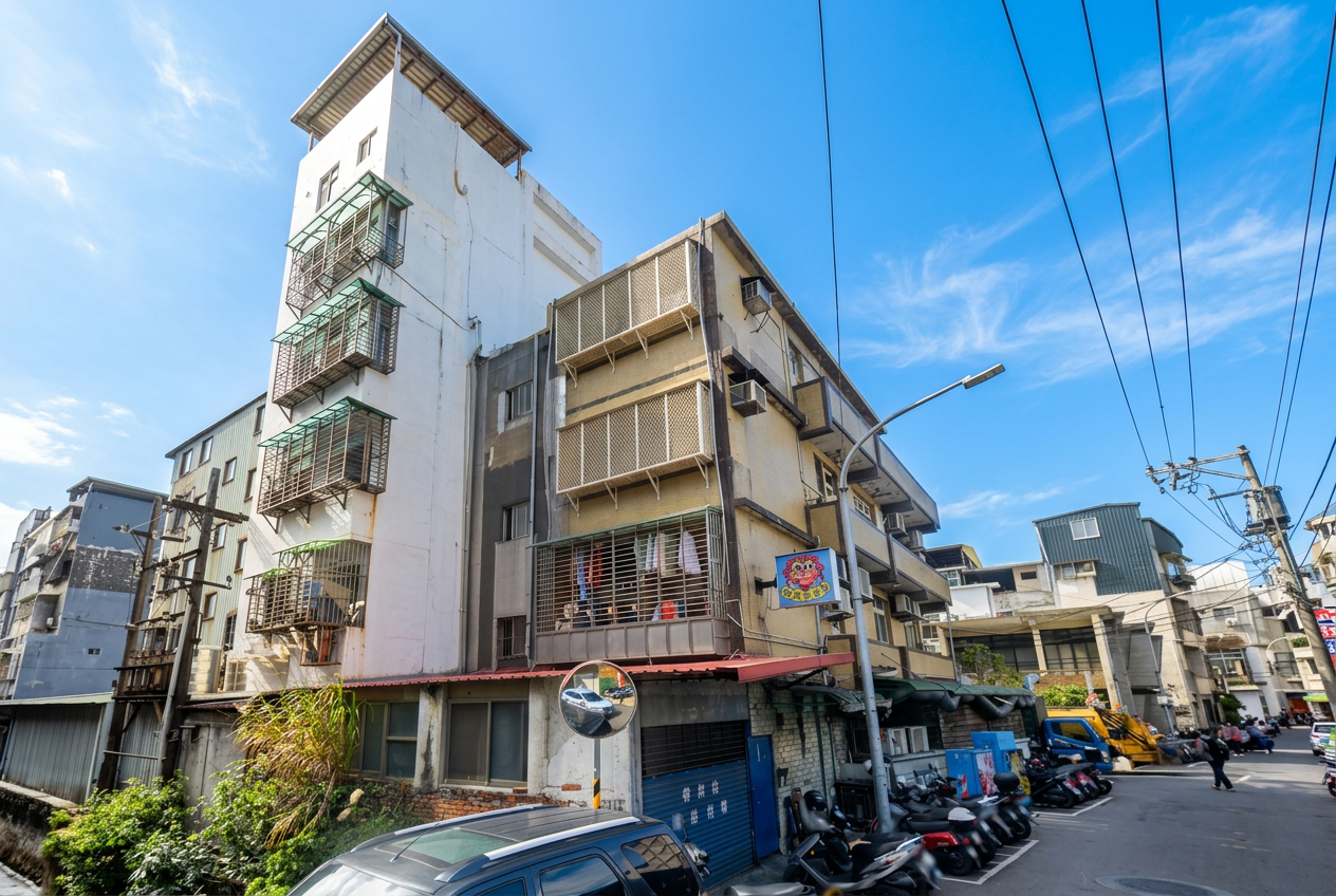 淡水舊市區窄巷與坡道街景