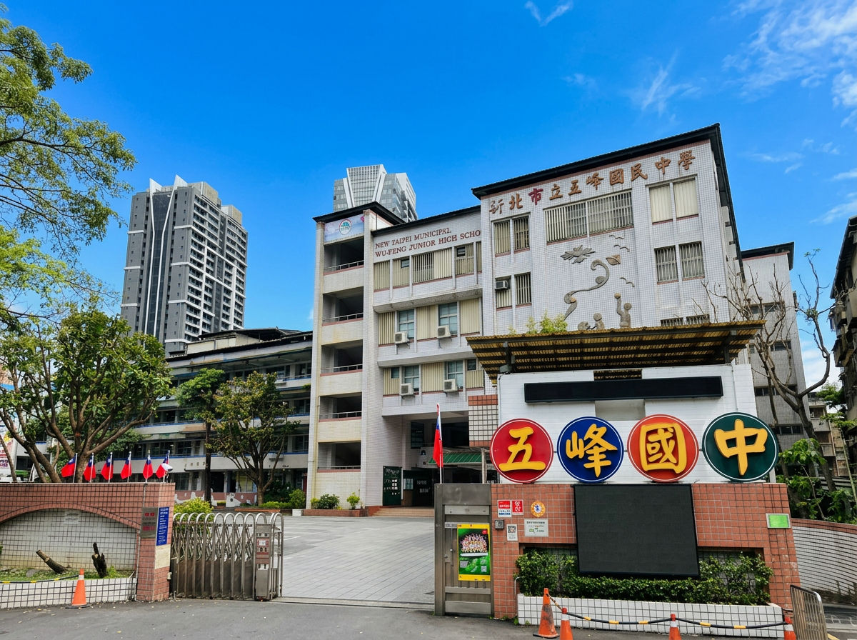 五峰國中 是七張對應的公立國中,在地老牌。