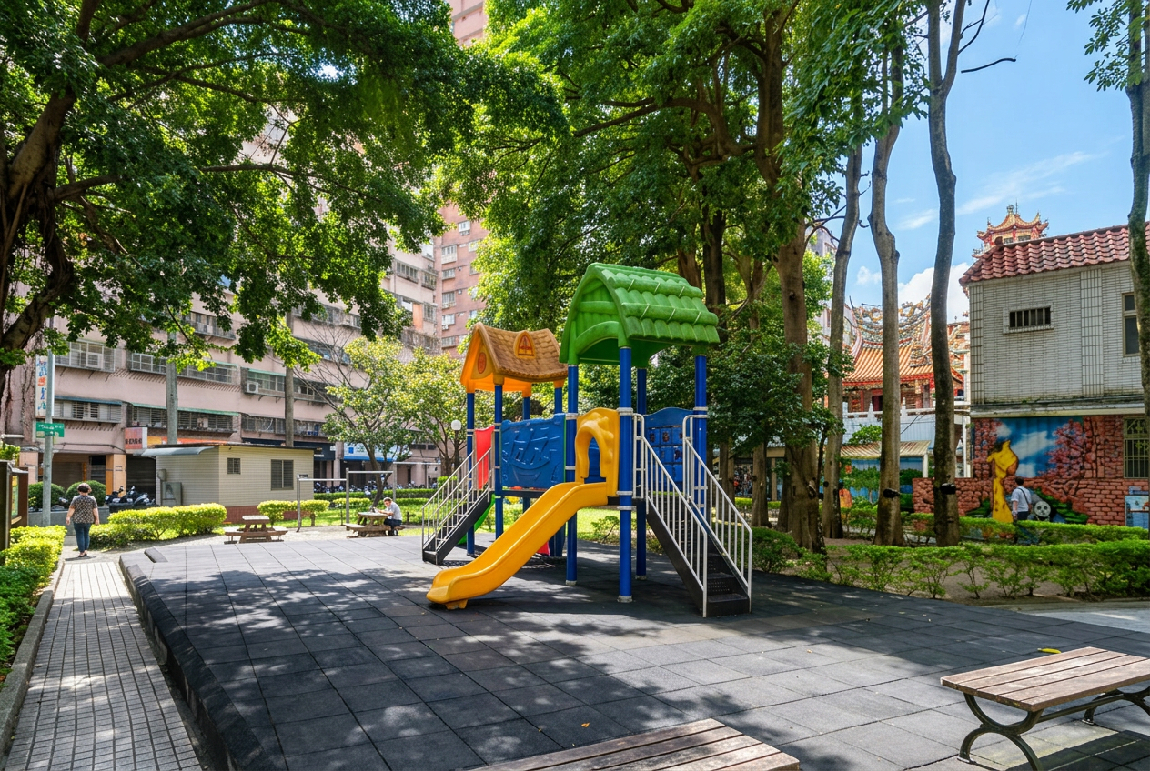 中和復興公園綠地景觀,適合全家老小午後休閒