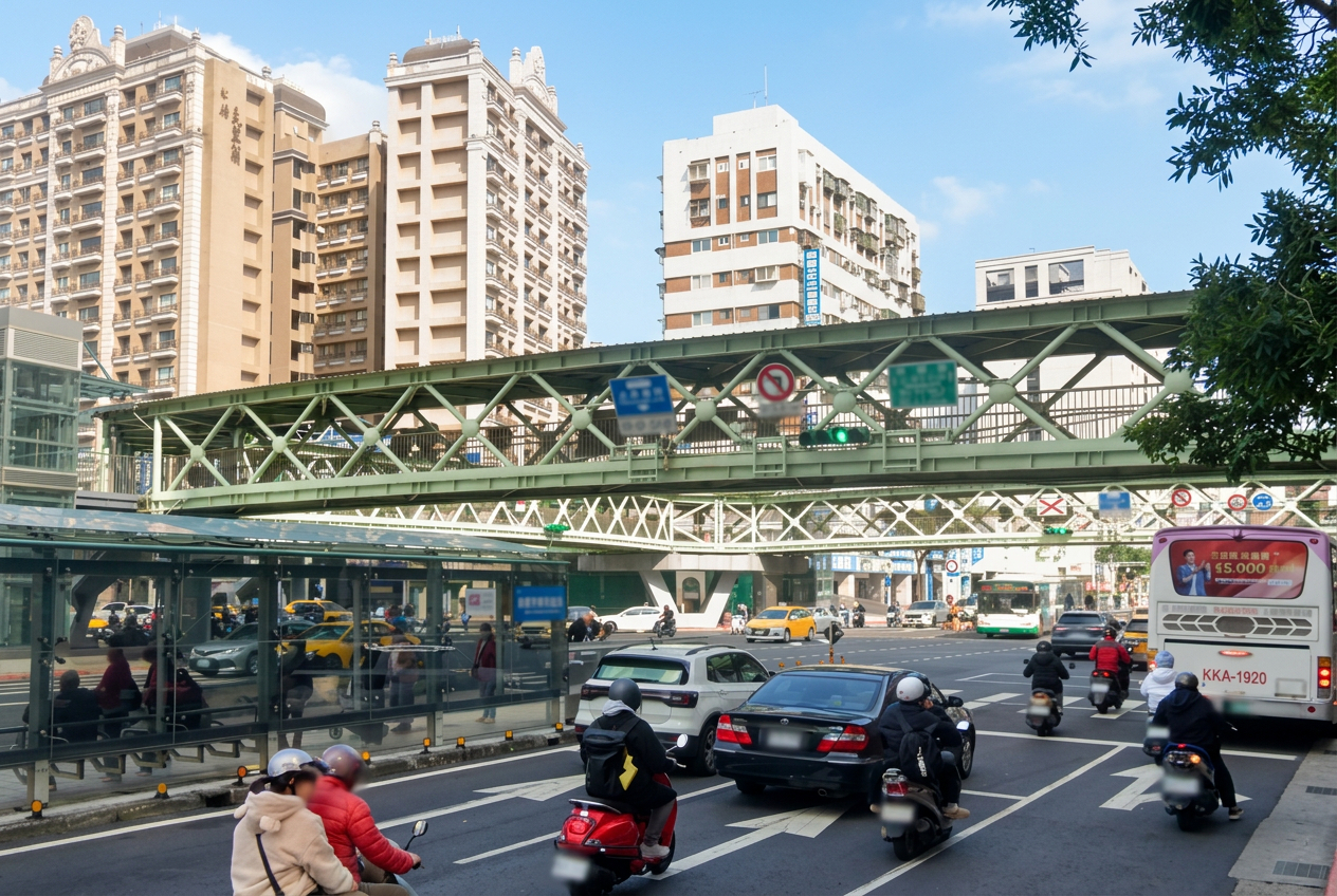 民權西路主幹道晨間街景全覽