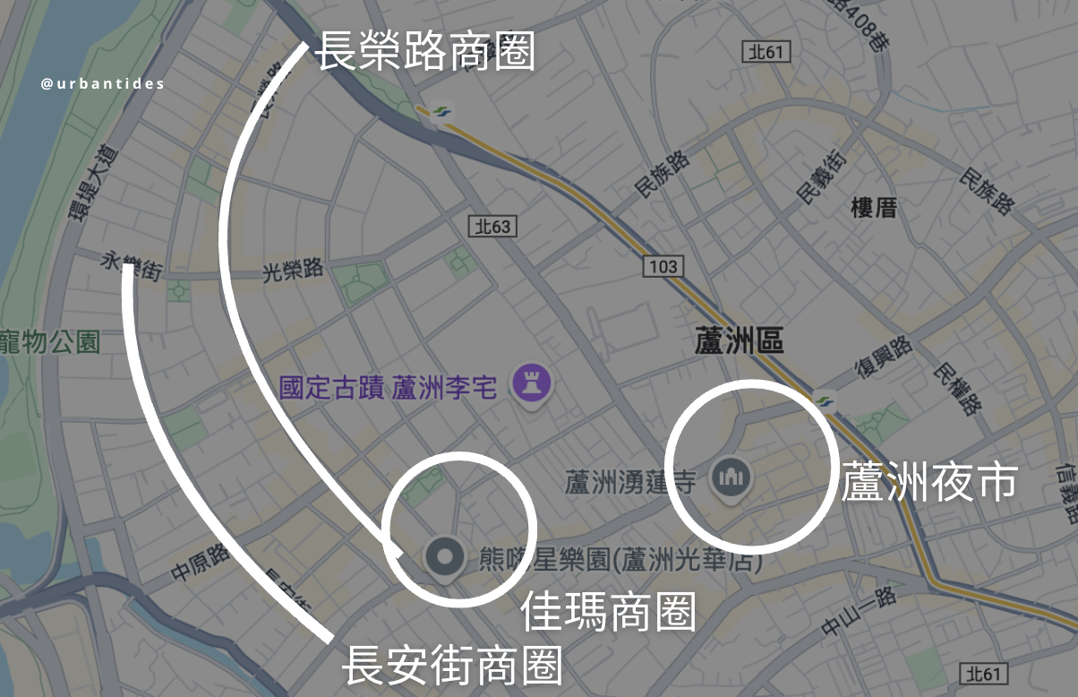 蘆洲長榮路生活圈周遭商圈生活機能