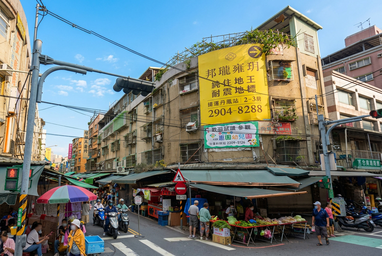 裕民街傳統市場白天景象,迴龍丹鳳生活圈在地採買機能