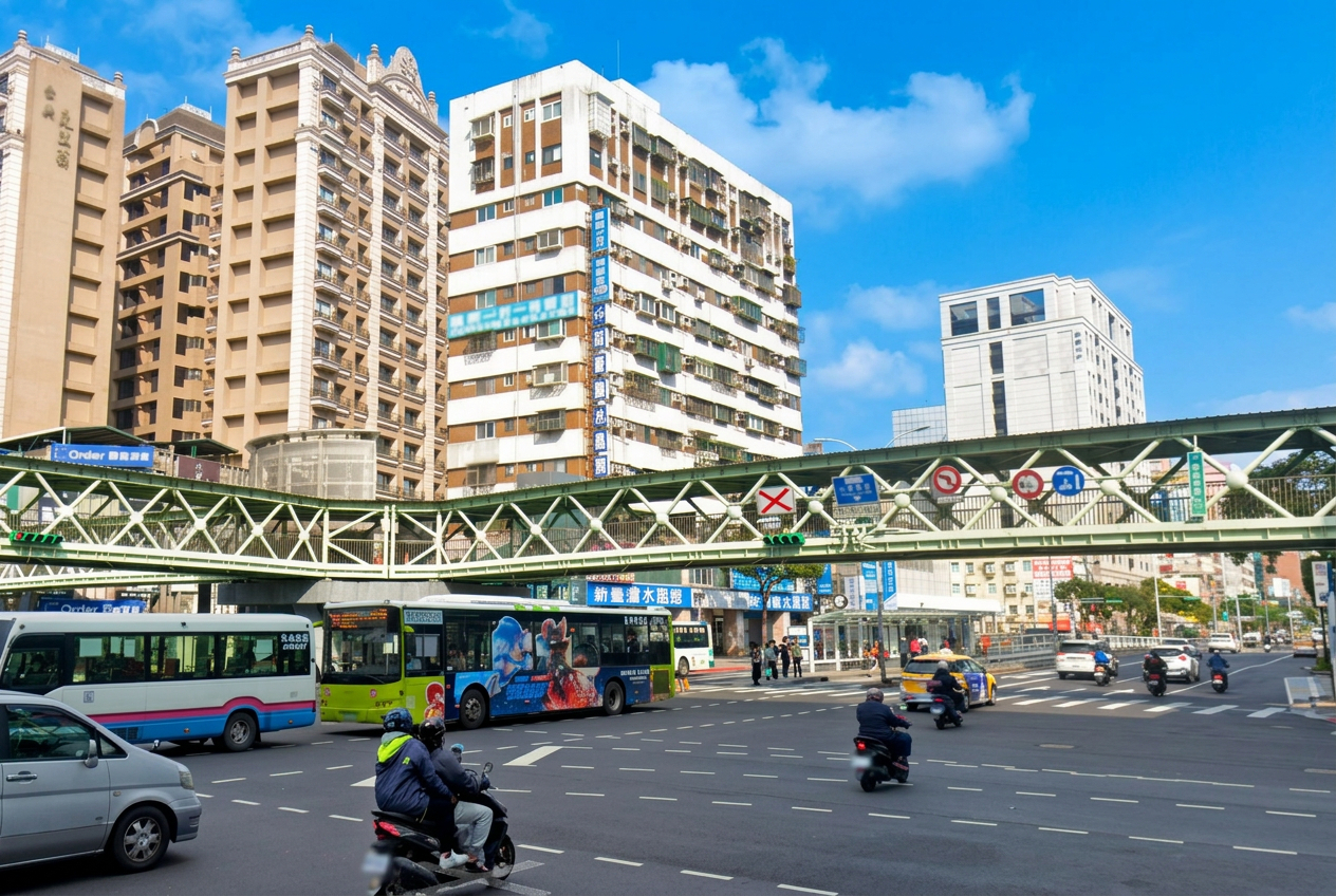 民權西路主幹道晨間街景全覽