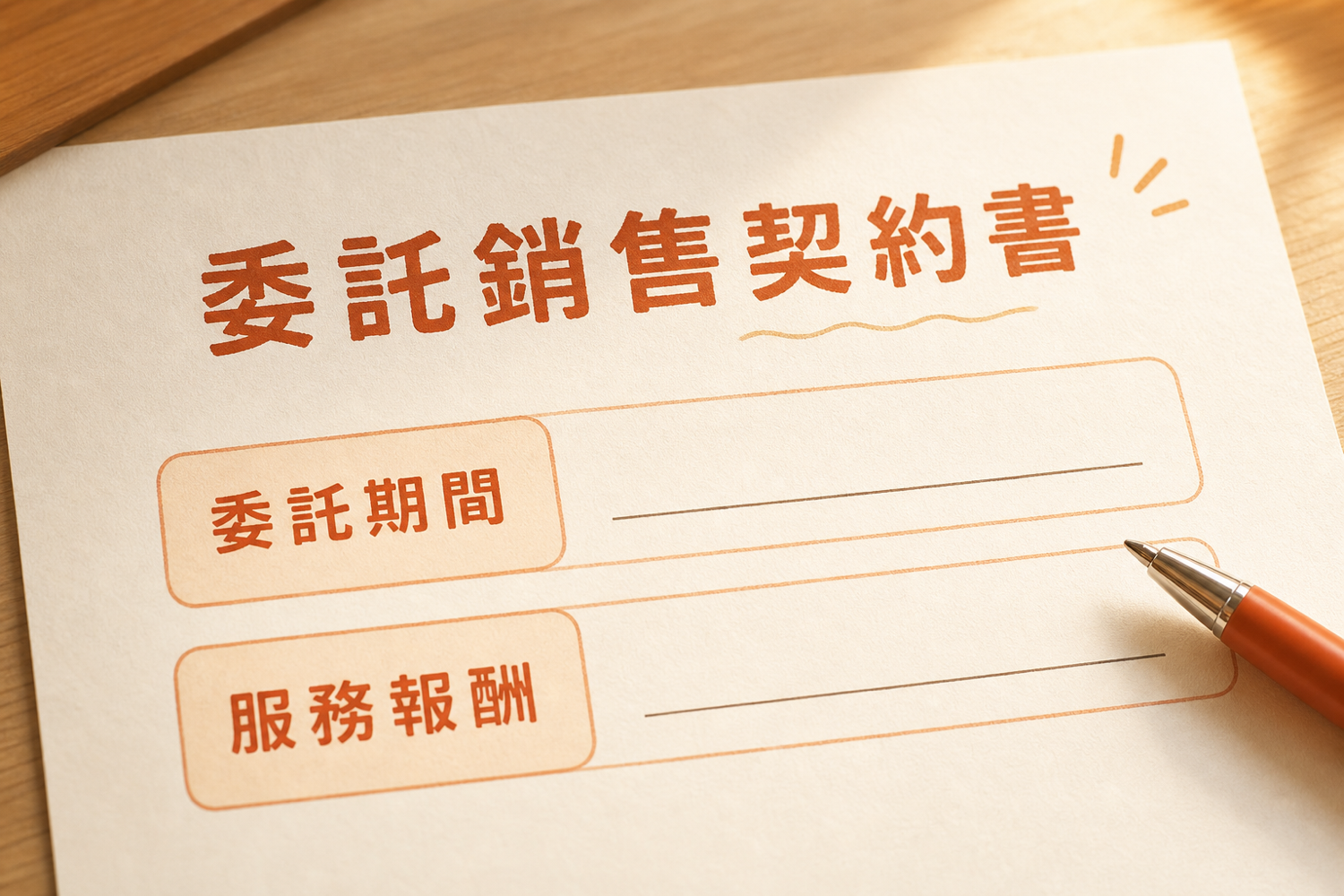 房屋委託期間與服務報酬欄位