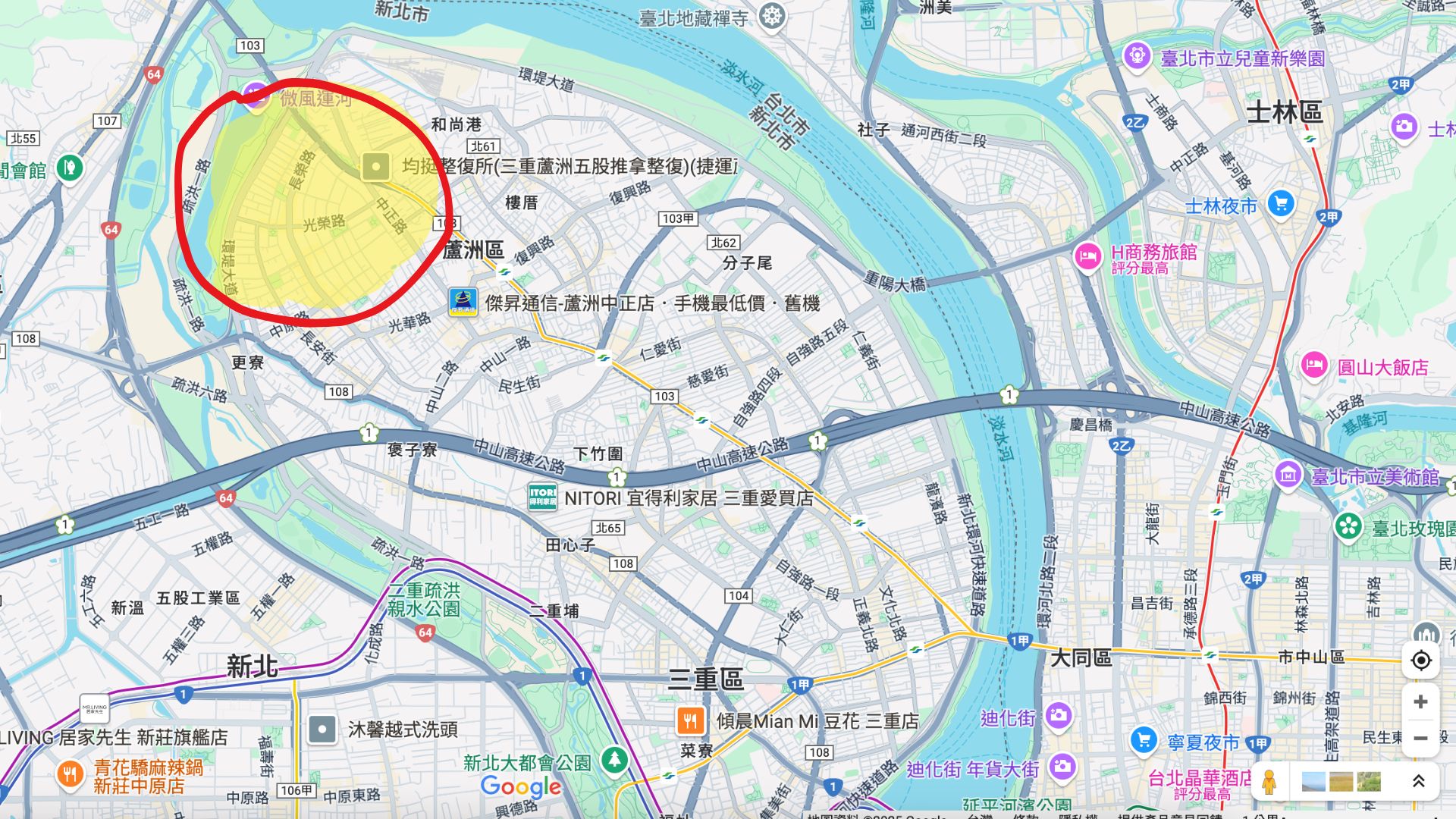 蘆洲長榮路生活圈範圍