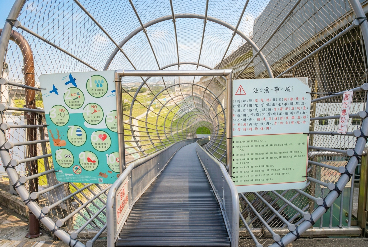 辰光橋溜滑梯（機場捷運三重站出口）