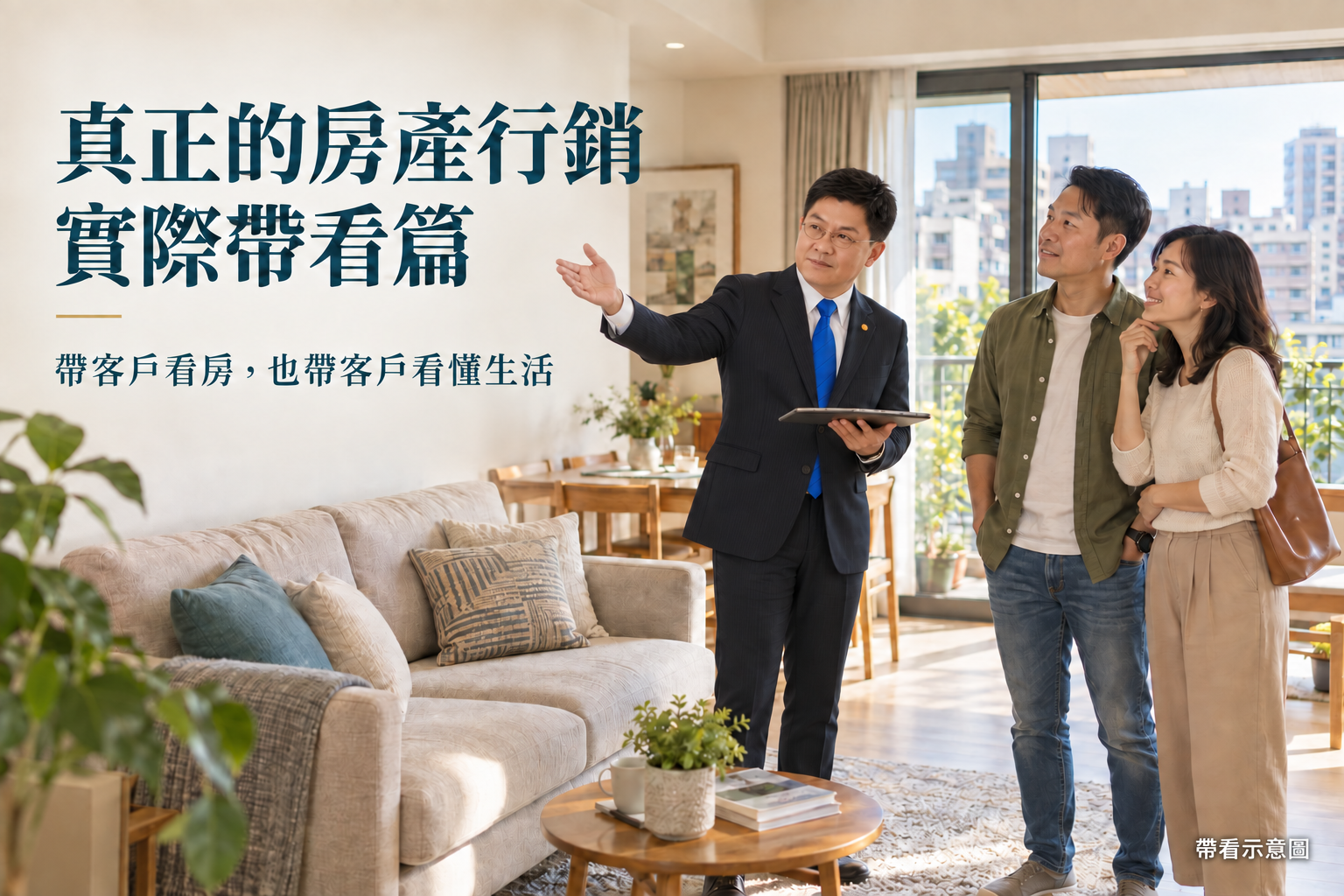 親切帶領買方看懂客廳與生活空間